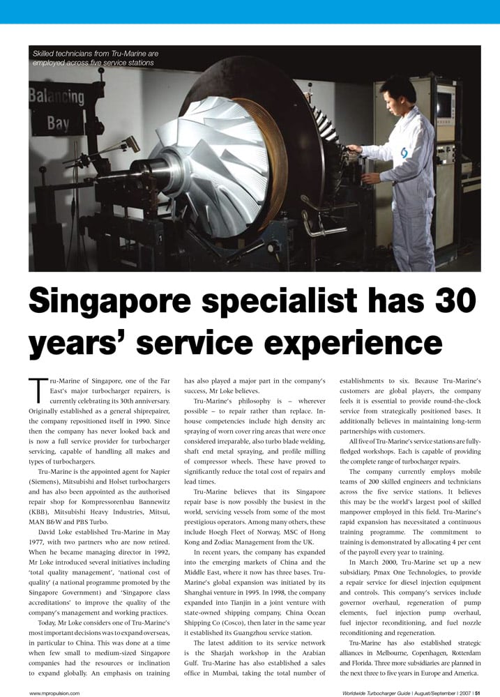 Singapore specialist has 30 years' service experience